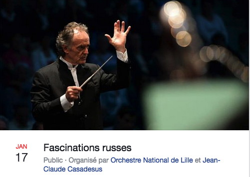 Bannière Facebook. Lille. Fascinations russes. Organisé par Orchestre National de Lille et Jean-Claude Casadesus. 2019-01-17